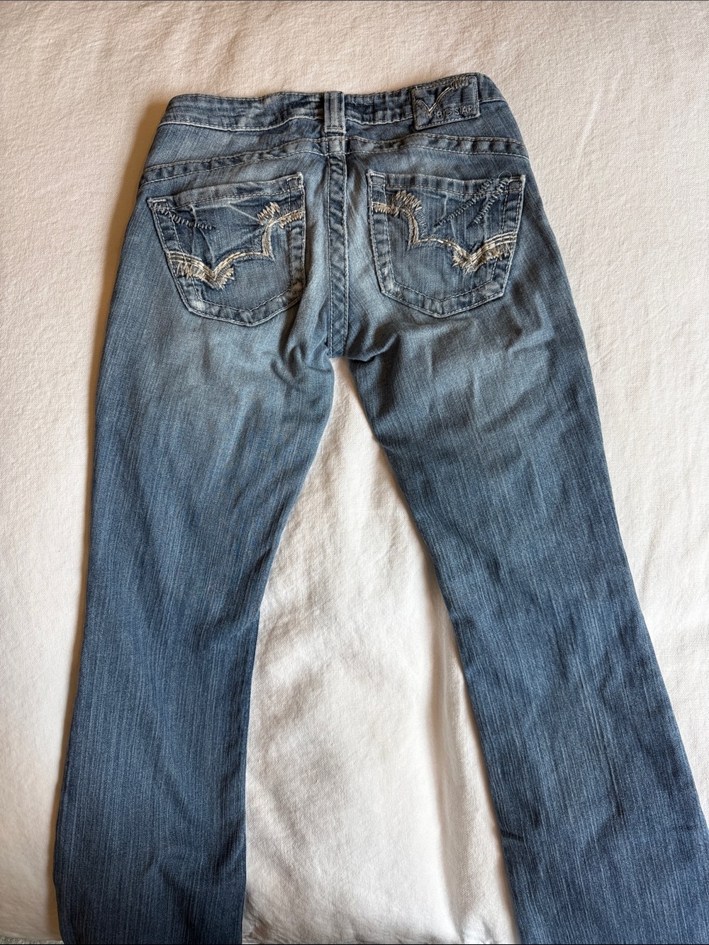 Vintage Big Star Low Rise Light Blue Bootcut Jeans with Embroidered Back Pockets